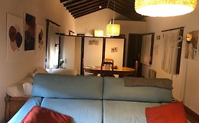 Apartamento estudio de 50m2, todo exterior y con patio, ideal para parejas, familias con niños pequeños y para hospedajes de largas estancias, con techo abuhardillado y una de las mejores vistas de Toledo